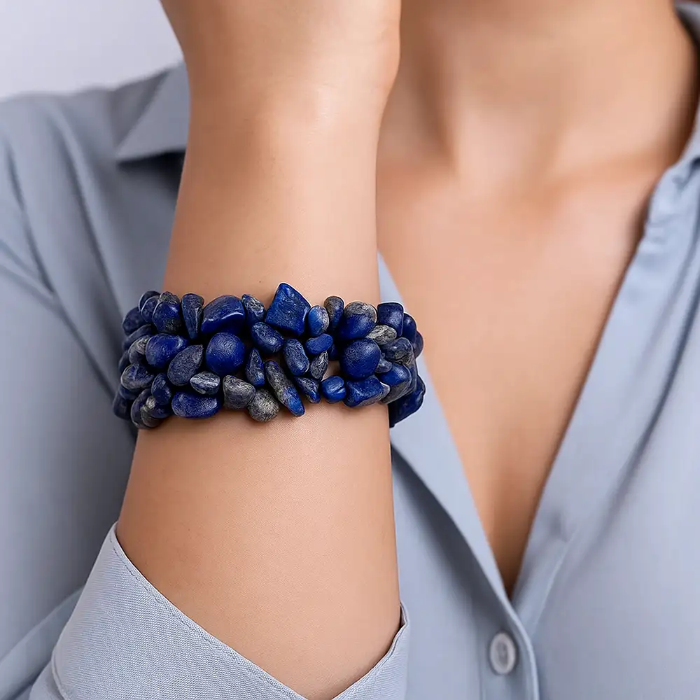 Set brățară Lapis Lazuli cu felicitare personalizata