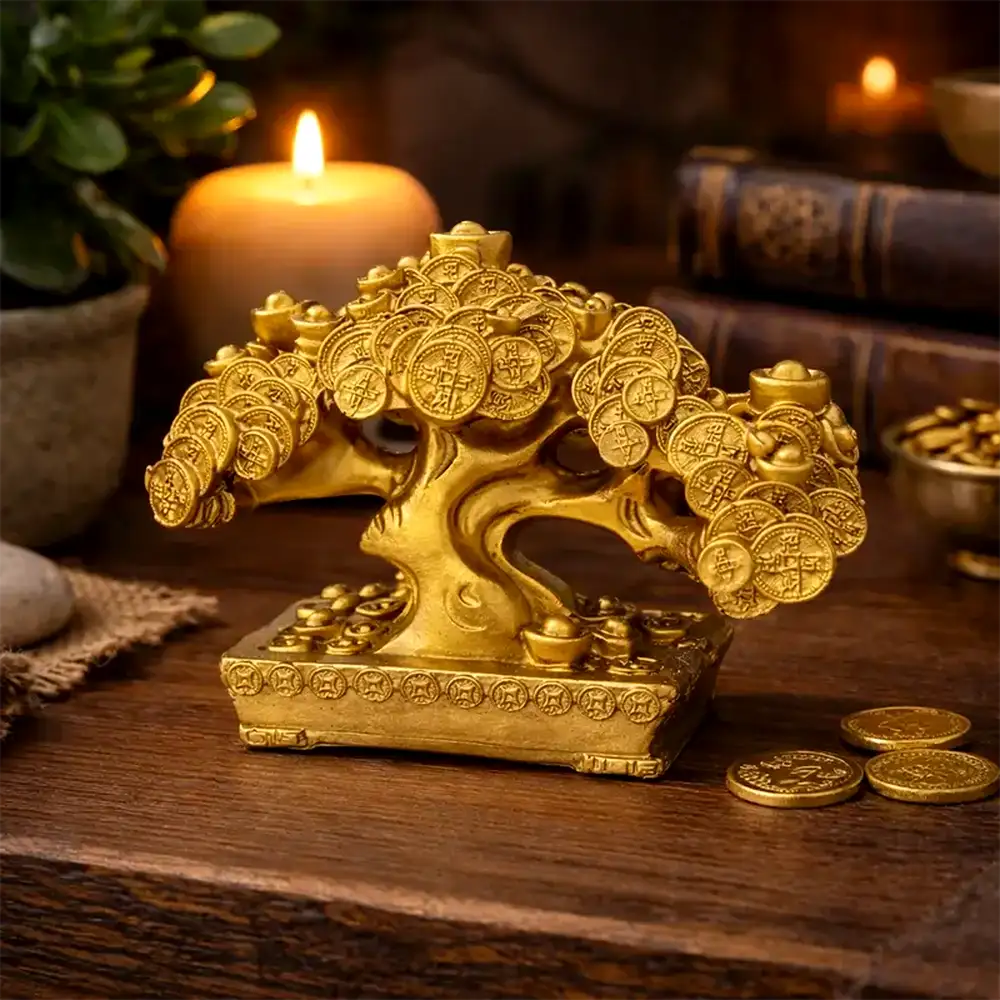 Copac feng shui cu bani și pepite