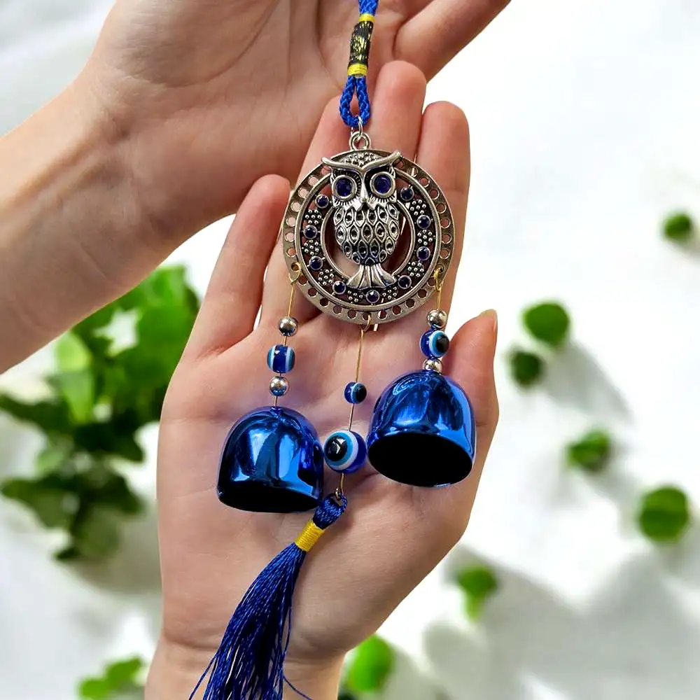 Clopotei de vant cu bufnita și ochiul magic norocos