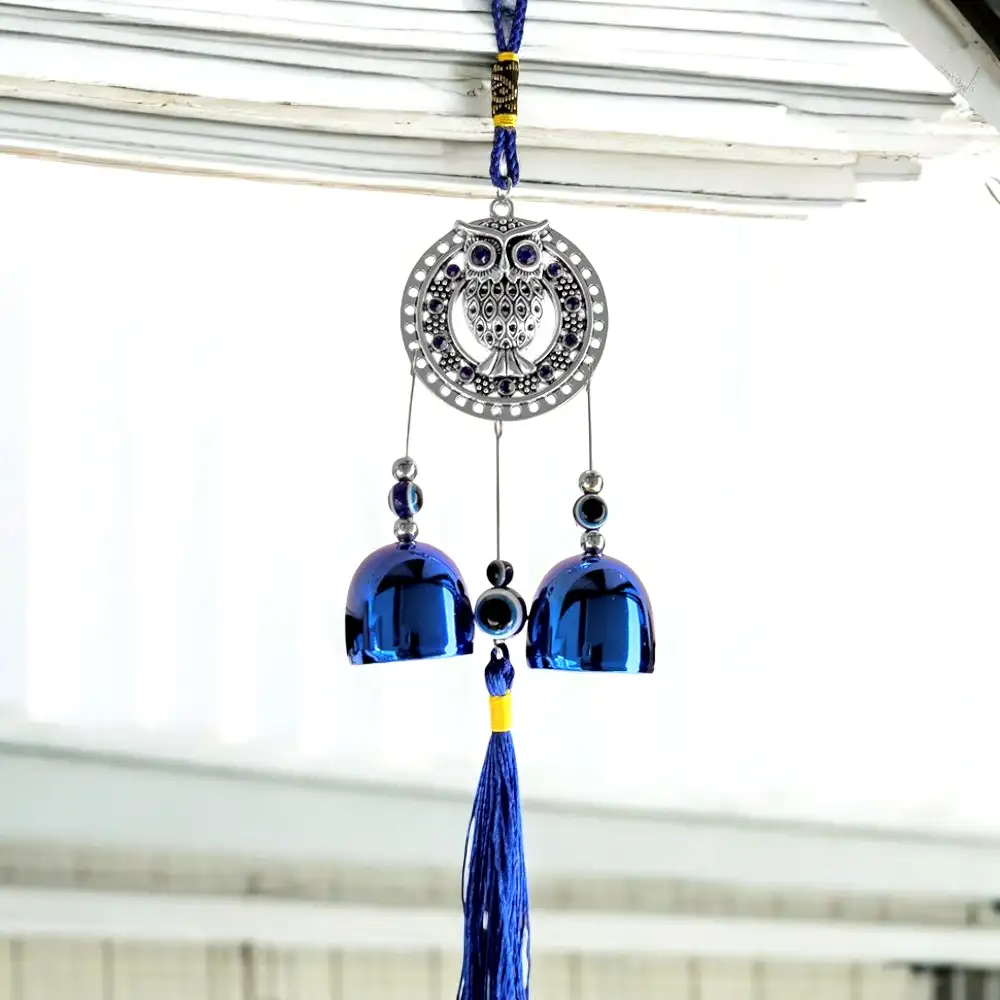 Clopotei de vant cu bufnita și ochiul magic norocos