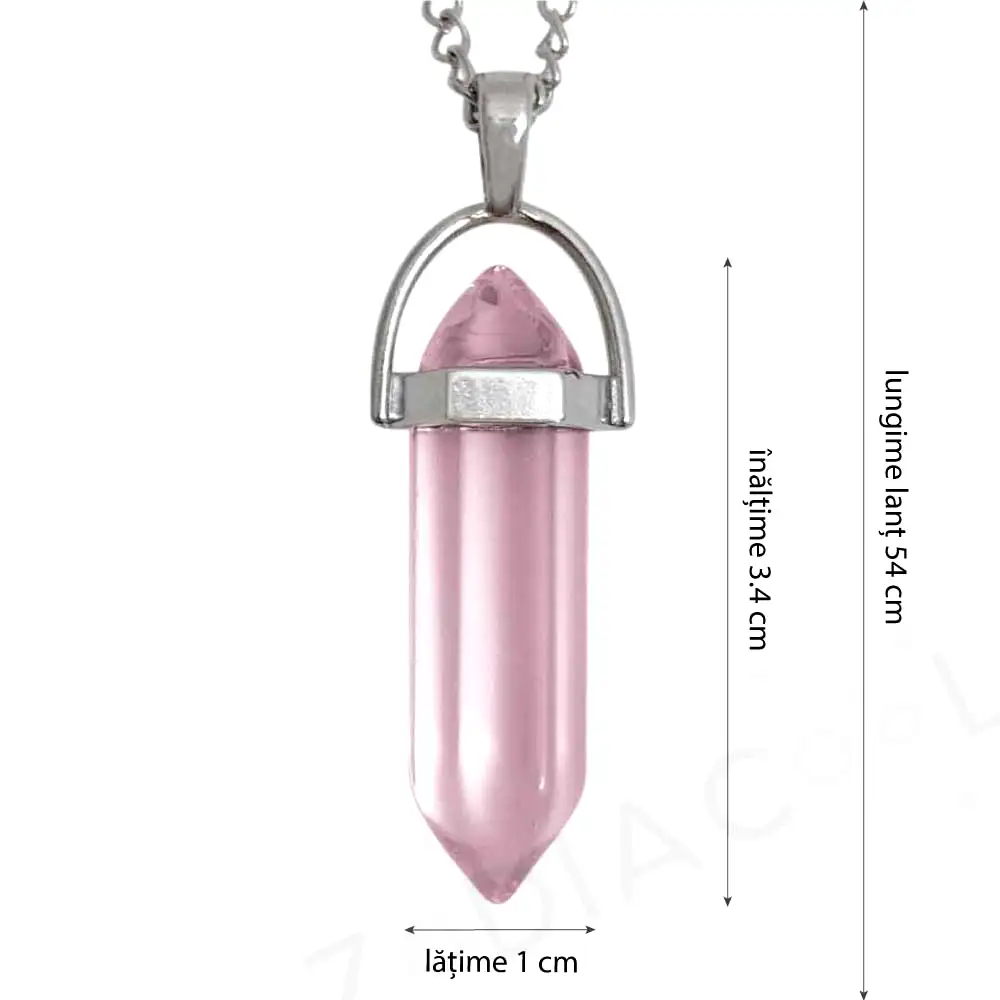 Pandantiv Cuarț Trandafiriu
