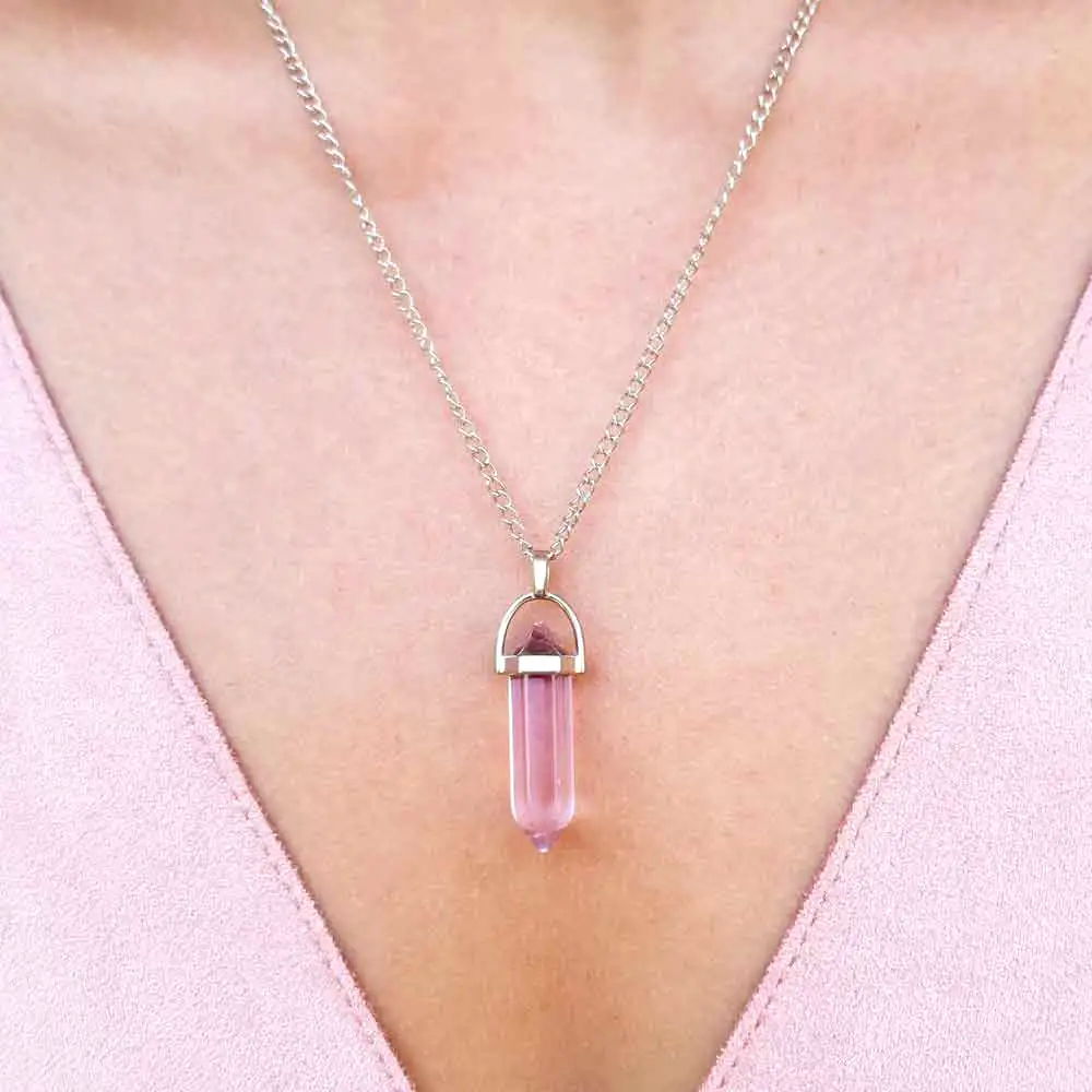 Pandantiv Cuarț Trandafiriu