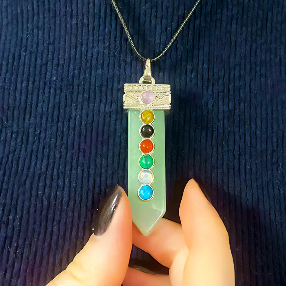 Pandantiv 7 chakre pe aventurin