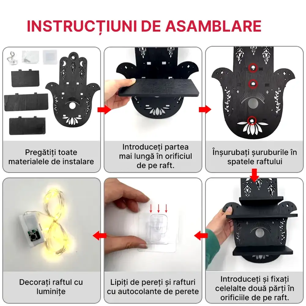 Rafturi perete Mâna Fatimei