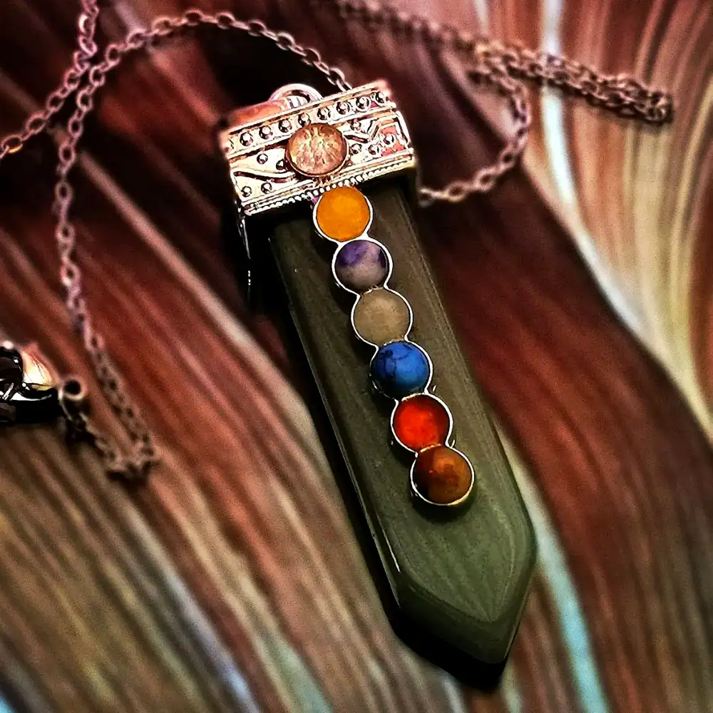 Pandantiv 7 chakre pe aventurin