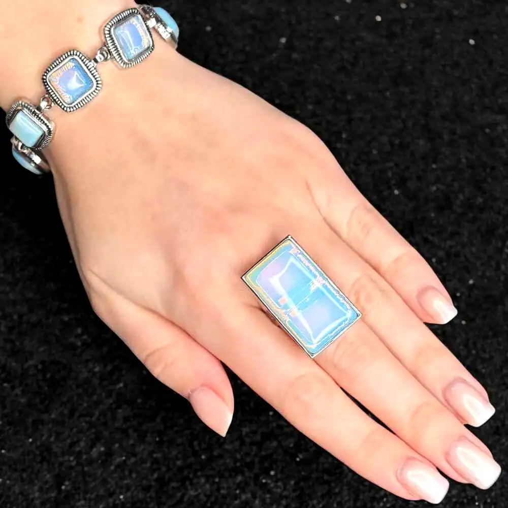 Set brățară și inel Opal