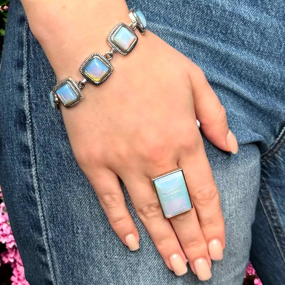 Set brățară și inel Opal