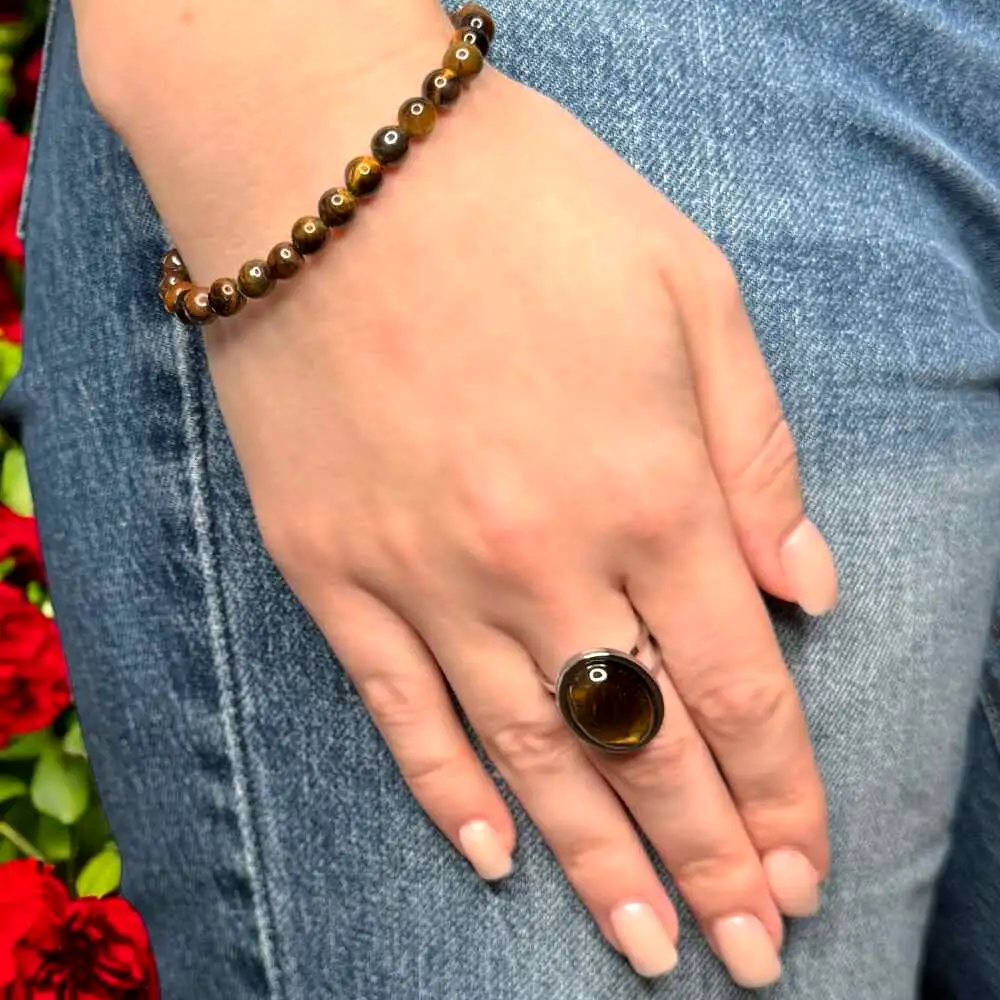 Set brățară și inel Ochi de Tigru