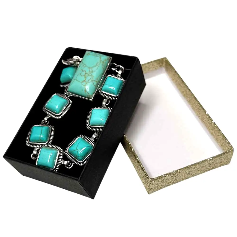 Set brățară și inel Turcoaz
