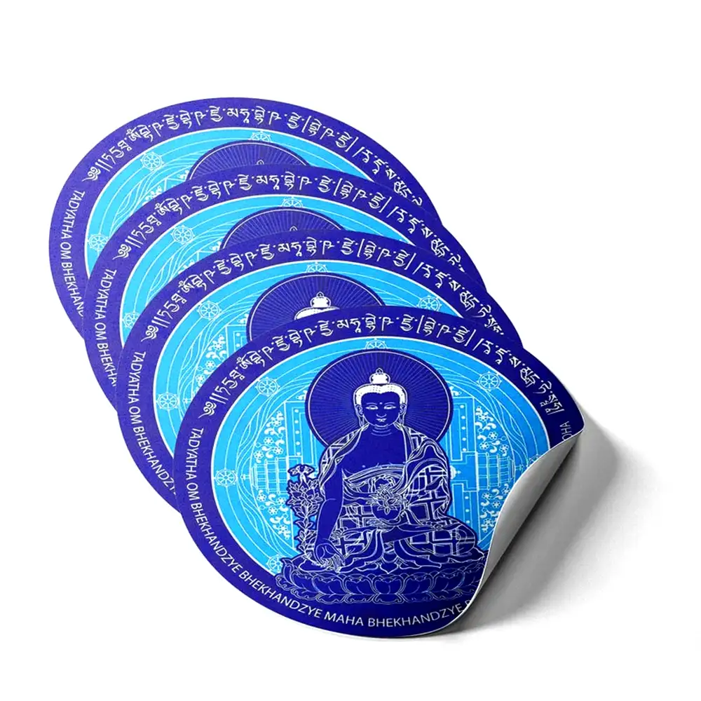 Sticker Buddha Medicinei cu floare de lotus
