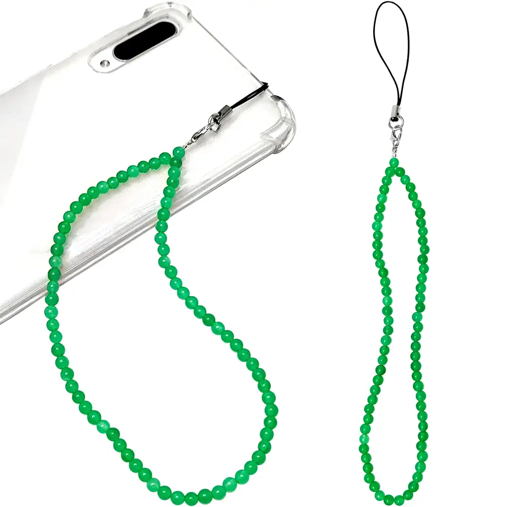 Șnur pentru telefon, brățară cristal natural calcedonie, verde Verde