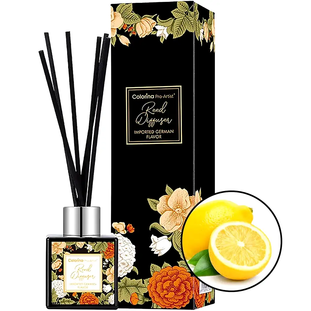 Difuzor aromaterapie bețișoare parfumate Lămâie, Reed diffuser 50 ml Galben
