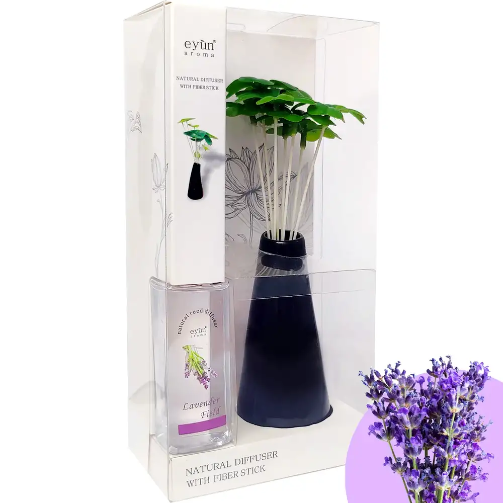 Odorizant cameră aromă de Lavandă, obiect decorativ vază, 500 ml Mov