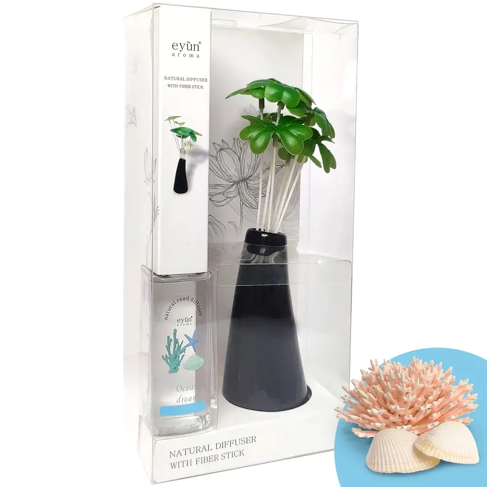 Difuzor cameră Ocean Dream, obiect decorativ vază, 500 ml Albastru -Transparent