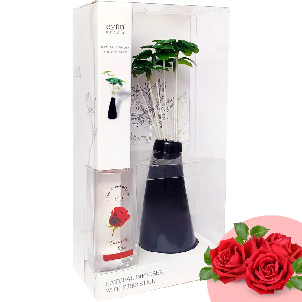 Odorizant cameră aromaterapie Trandafir, vază decor, 500 ml Rosu