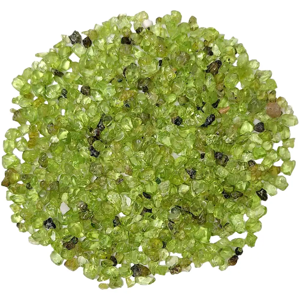 Spartura peridot pietre semipretioase, cristale pentru succes financiar si fericire 1-3 mm, 26 g verde