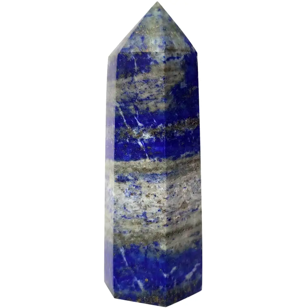 Obelisc cristal Lapis Lazuli, folosit pentru intelepciune si adevar, turn decor, albastru 8 - 12 cm, 60g