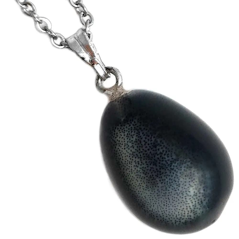 Pandantiv Ochi de Pisică, piatra protecție, cristal natural în formă ovală negru 30 cm