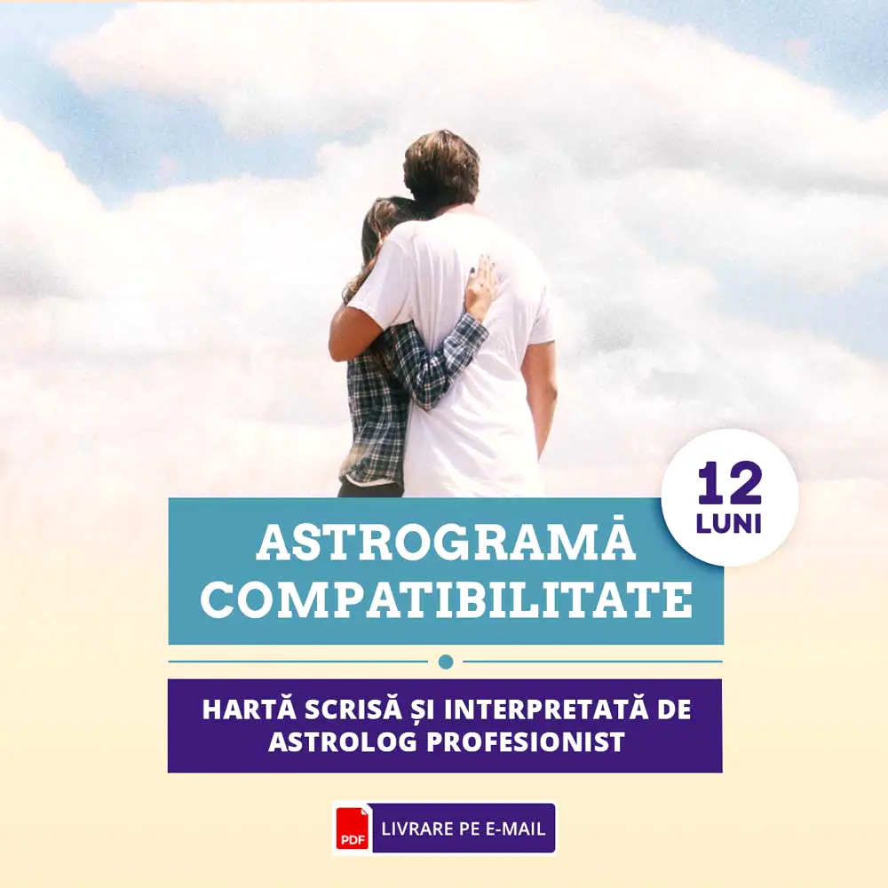 Astrograma cu evolutia in dragoste 12 luni, compatibilitate dupa data nasterii, format audio 50 minute