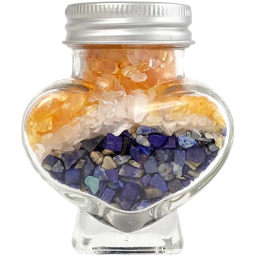 Borcănele Inimă Citrin, Cristal de Stanca si Lapis Lazului, 245 g