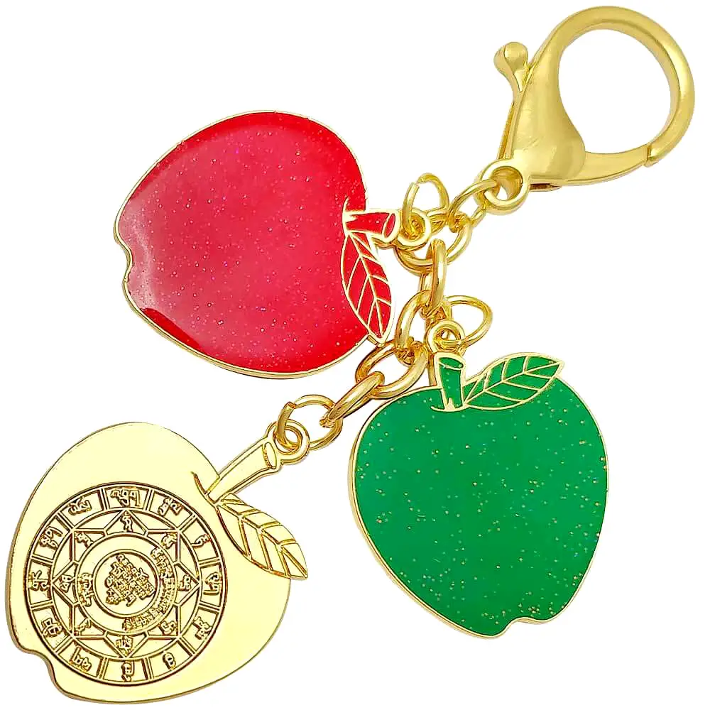 Breloc Treimea Merelor, amuletă feng shui împotriva conflictelor, metal solid multicolor 10.5 cm 