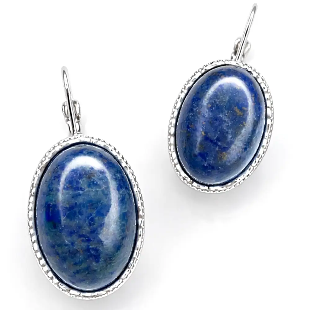 Cercei piatra ovala Lapis Lazuli