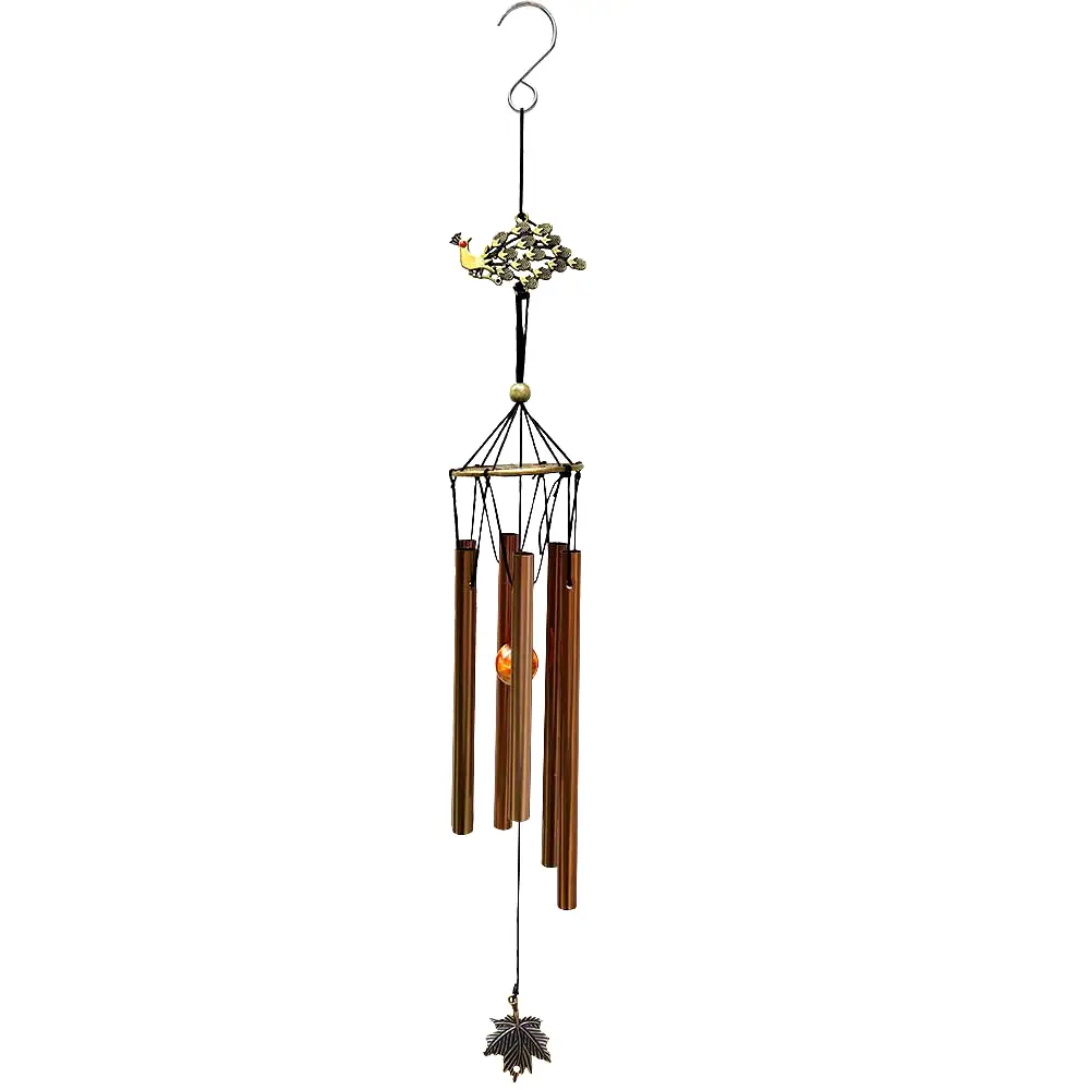 Clopotei metalici de vant cu pauni, simbol pentru succes, decoratiune casa si gradina, 68 cm