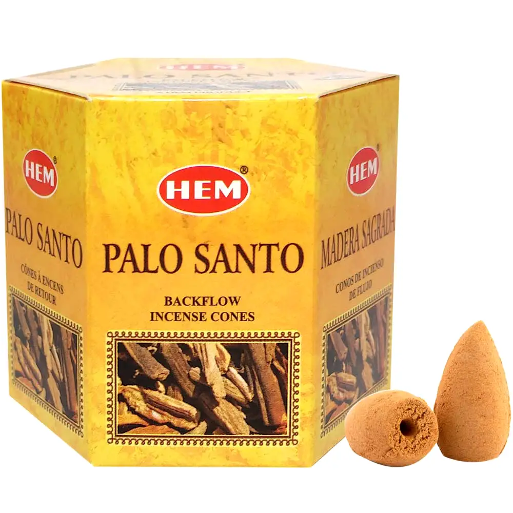 Conuri backflow Palo Santo parfumate, gama HEM profesional efect cascada, aroma orientală, 40 buc. aromaterapie
