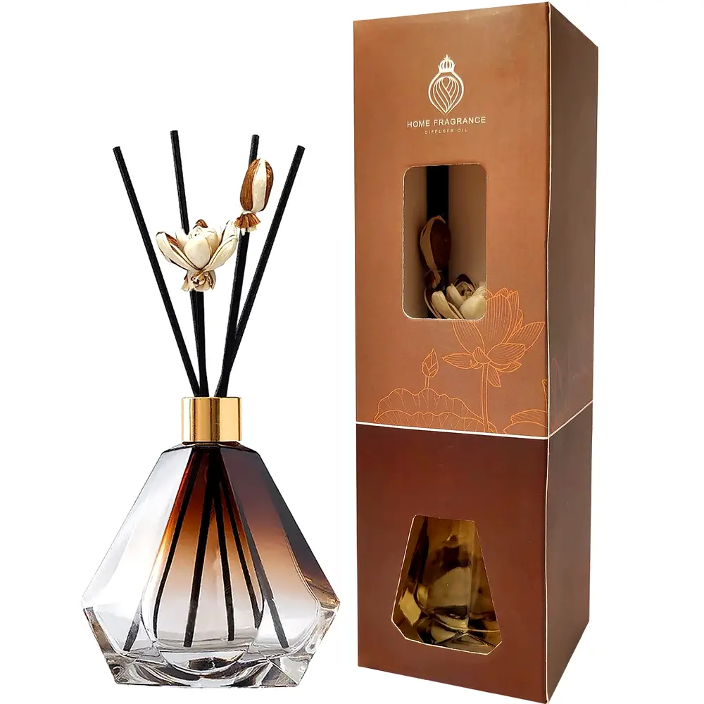 Odorizant camera parfum piersică, sticla decor și bețișoare ornamentale, 100 ml