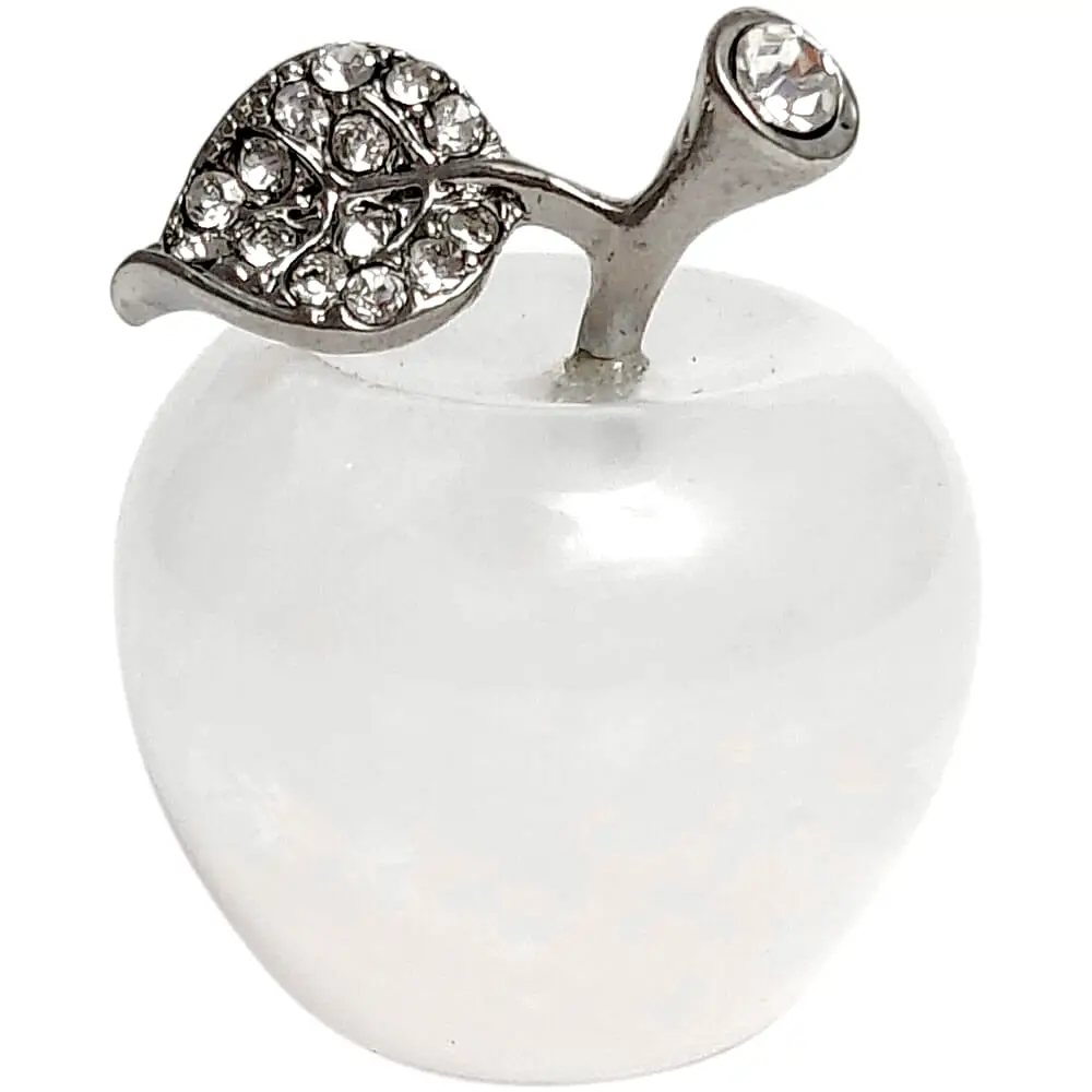 Mar cristal de stanca, piatra semipretioasa, pentru noroc si protectie, crenguta cu strasuri 4 cm, alb