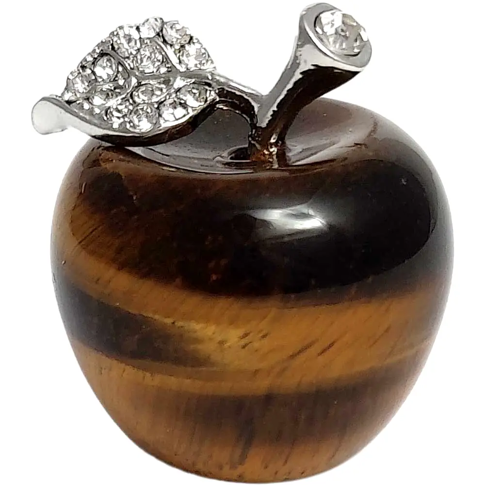 Mar cristal Ochi de Tigru, piatra semipretioasa, crenguta cu strasuri 4 cm, maro