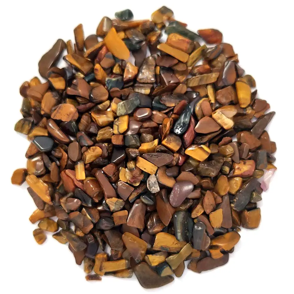 Ochi de tigru spartura decor, piatra semipretioasa pentru indeplinirea dorintelor, cristale 1-3 mm maro 26g