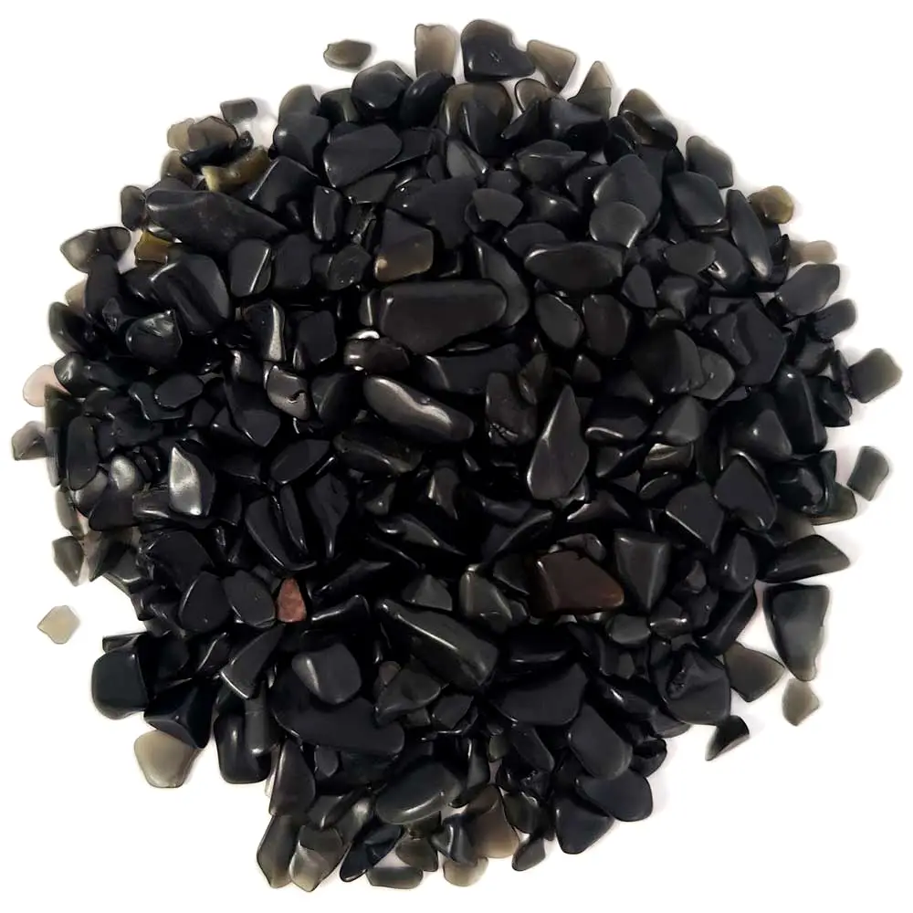 Onix spartura decor, piatra semipretioasa pentru forta interioara, cistale 1-3 mm negru 26g
