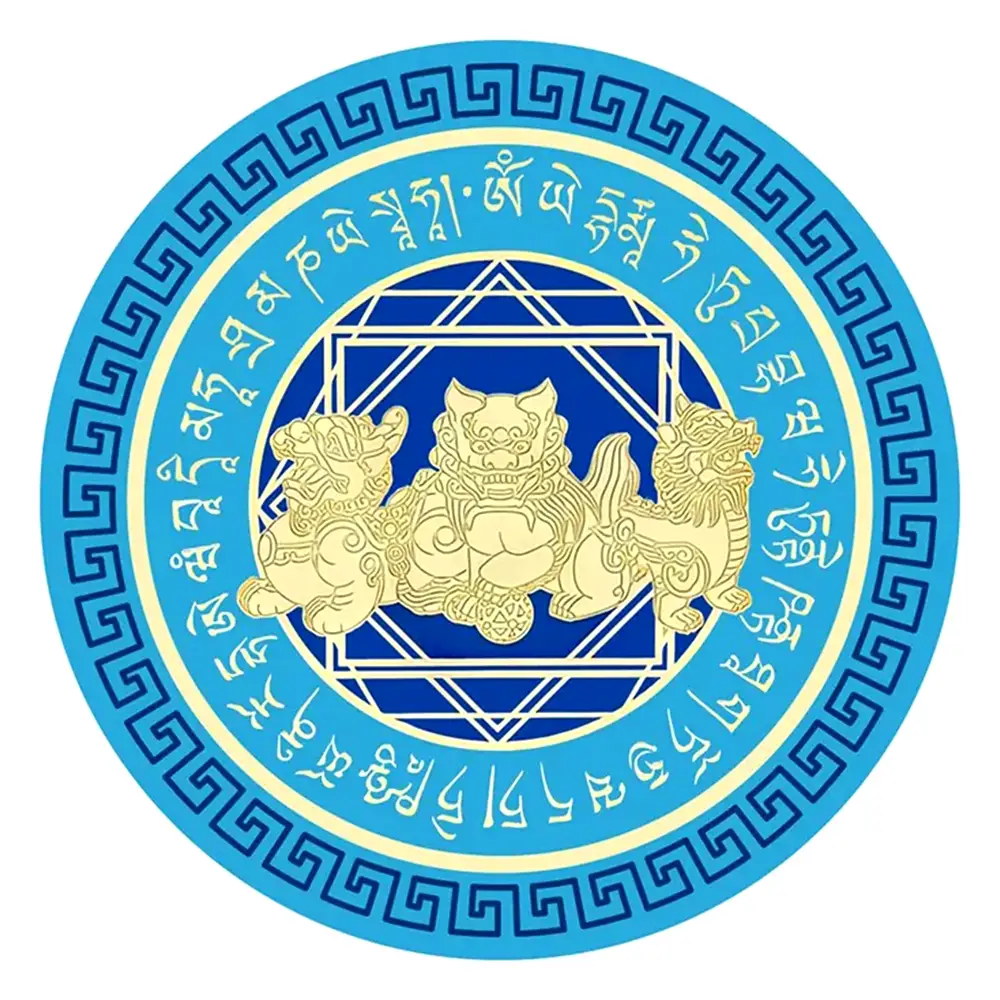 Sticker de protecție Cei Trei Gardieni Celești 2024, autocolant albastru 5 cm