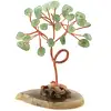 Copac Aventurin, piatra norocului, suport geoda plata agat natural, 10 cm