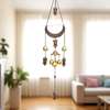 Clopoței de vânt cu semiluna, bufniță sau elefanti, decor pentru fereastră, balcon sau ușă, simbol al înțelepciunii și rezistenței, ideal pentru casă, 2 modele 68 cm