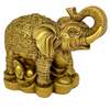 Elefant feng shui cu trompa in sus, statueta pentru dragoste si bun augur, auriu