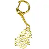 Breloc dubla fericire, amuletă pentru dragoste și fericire, metal auriu 8.5 cm