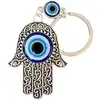 Breloc Hamsa și Ochiul norocos, amuletă de protecție și noroc, metal 10.5 cm