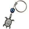 Breloc Broasca țestoasă și Ochiul magic norocos, amuletă pentru protecție , metal argintiu 9.5 cm