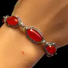 Bratara 5 pietre Carneol, forma oval, incuietoare toggle reglabila