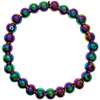 Brățară Obsidian curcubeu, piatră naturală protecție contra energiilor negative, cristal natural electroplated multicolor