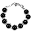 Brățară 9 pietre Onix, piatră rotundă neagră