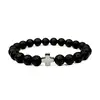 Bratara roca vulcanica lava si cruciulita hematit, femei si barbati, elastic