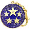 Breloc 5 stele, amuleta 2023 cu stelele descoperirii norocului, metal de calitate albastru