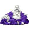 Buddha fericirii violet regal, statueta “Ngan Chee” pentru pentru bogăție și fericire, mov