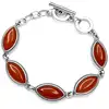 Bratara 5 pietre Carneol, forma oval, incuietoare toggle reglabila