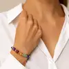 Bratara argint 925 cu 7 chakre, pietre naturale, femei barbati  șnur reglabil