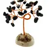 Copac cristale negre Onix, suport agat natural, 8 cm