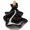 Fântână Valuri pentru conuri parfumate, suport aromaterapie cu conuri backflow, ceramică 9 cm negru